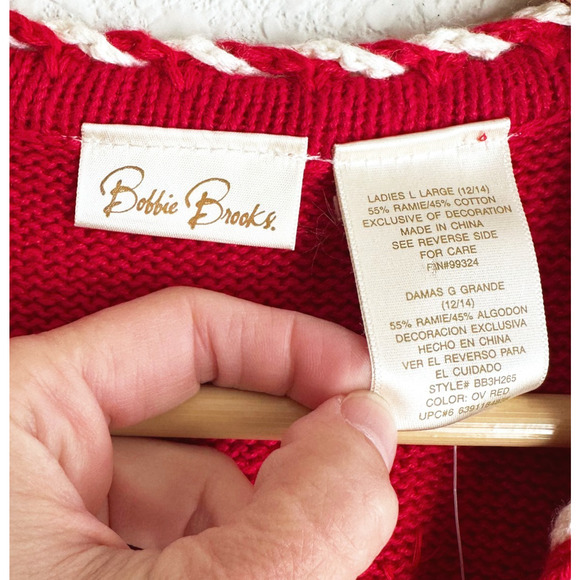 Vintage Bobbie Brooks Holiday Ugly Christmas Knit Sweater Vest Large Grandma - Picture 4 of 7